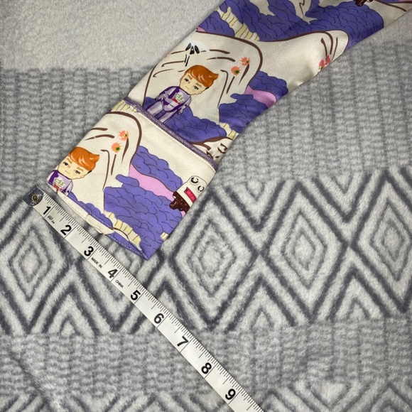 MUKZIN Adventure in Space Purple Print Button Up Long Sleeve Top Size L - Picture 8 of 12